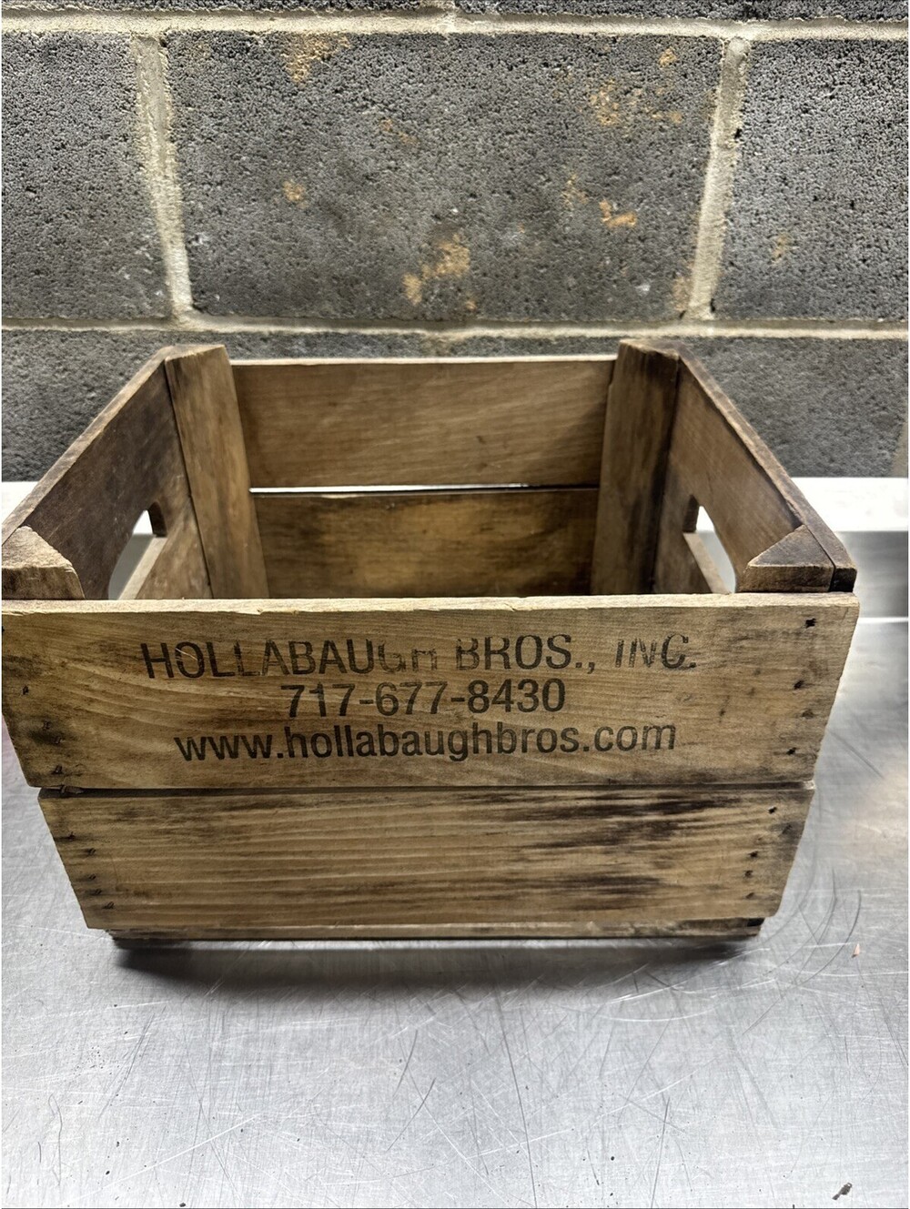 Antique Biglerville PA Wood Crate Hollabaugh Brothers Inc.
